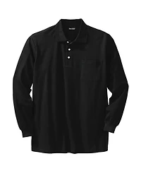 KingSize Big & Tall Banded Bottom Pocket Shrink-Less Cotton Polo Shirt