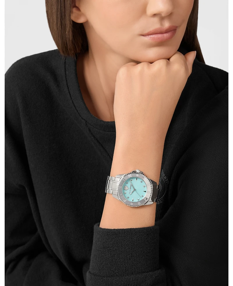 Plein Sport Women's Glam Three Hand Quartz Stainless Steel Bracelet Watch, 40mm