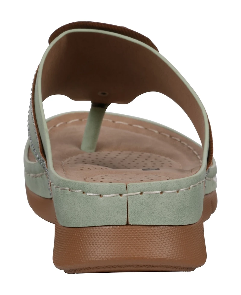 Gc Shoes Women's Vickie Flower Thong Flat Sandals