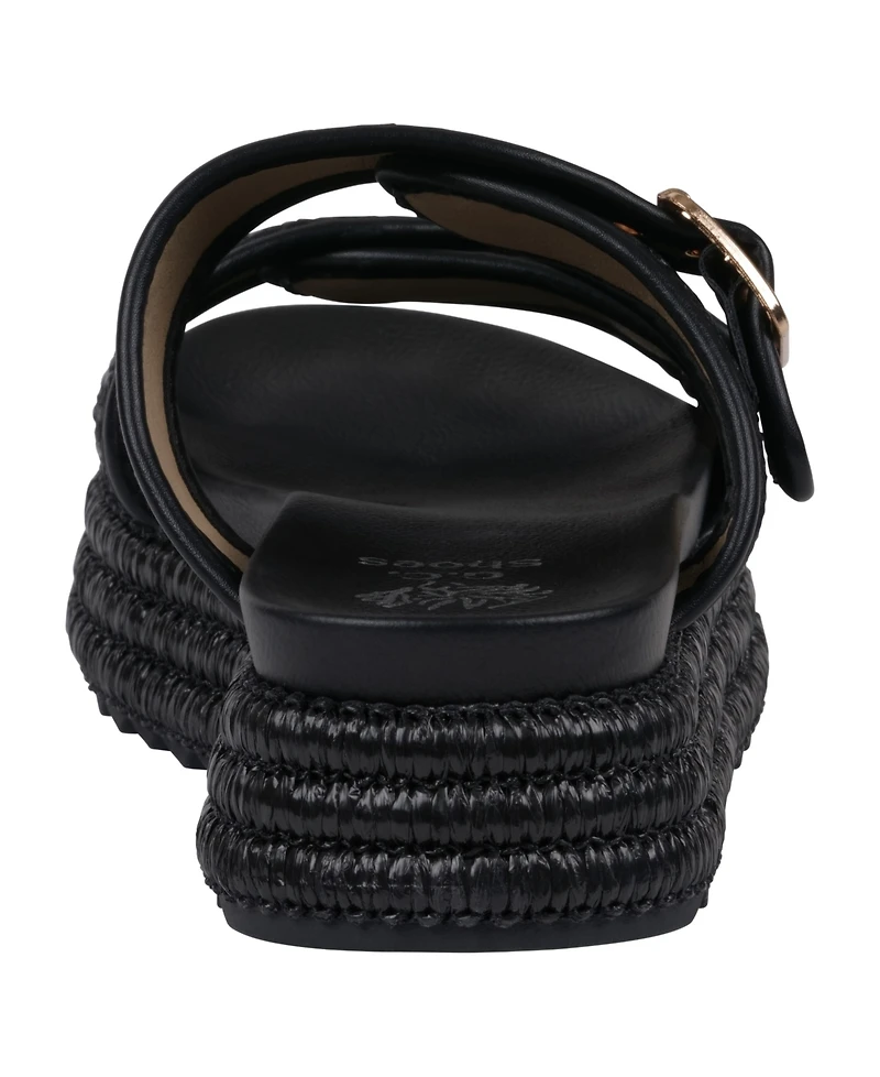 Gc Shoes Women's Lorena Woven Double Band Slide Platform Sandals