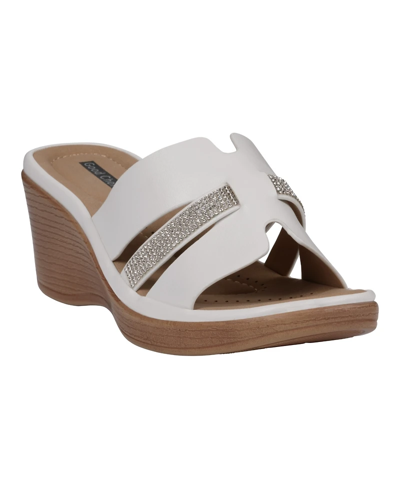 Gc Shoes Women's Frances Embellished Wedge Sandals