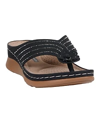 Gc Shoes Women's Amari Flower Thong Flat Sandals