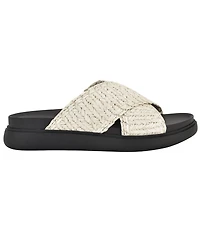 Calvin Klein Women's Pacen Woven Crisscross Flat Sandals