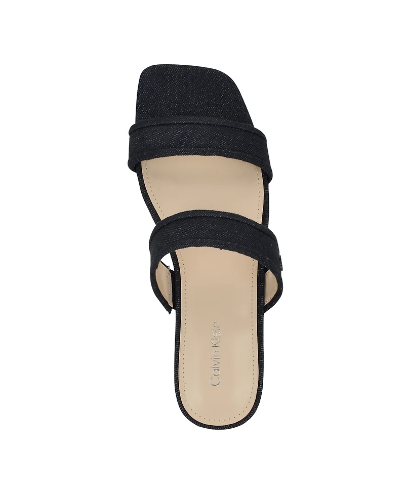 Calvin Klein Women's Felisa Double Band Slip-On Flat Sandals