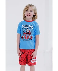Thomas & Friends Toddler Boys Rash Guard and Swim Trunks Outfit Set
