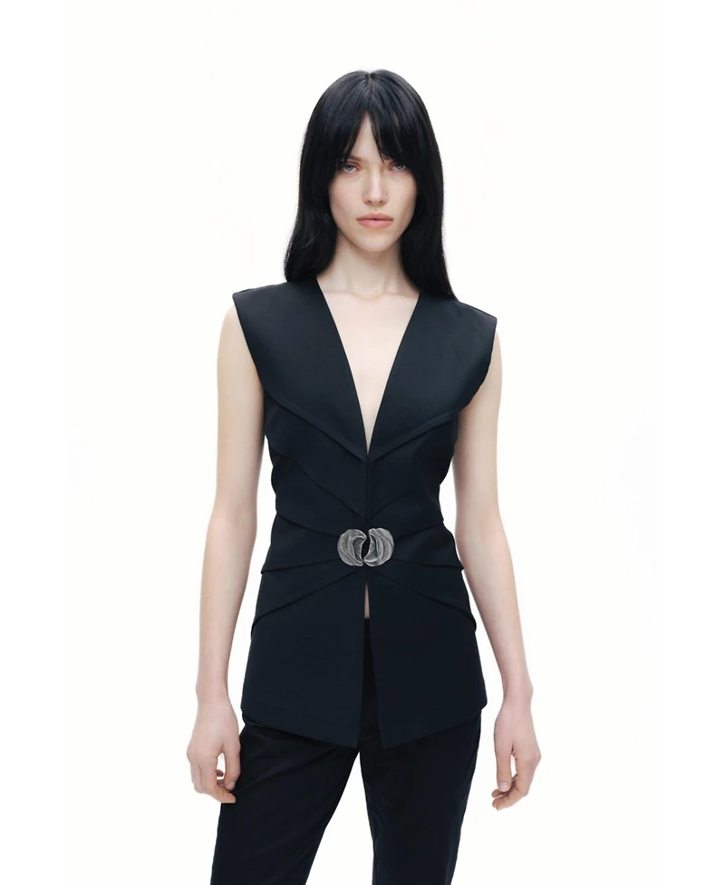 Nocturne Women's Metal Accessory Detailed Vest