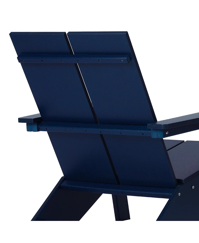 Outdoor Hdpe Modern Adirondack Chair with Folding Patio Ottoman and Cup Holder