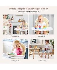 Gouun Kids 4-in-1 Convertible High Chair Feeding with Adjustable Tray