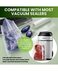 InstaSeal Food Vacuum Sealer Bags with Bfa Free Universal Air Vac Sealing Bags 2-Rolls & Pre-Cut Bags