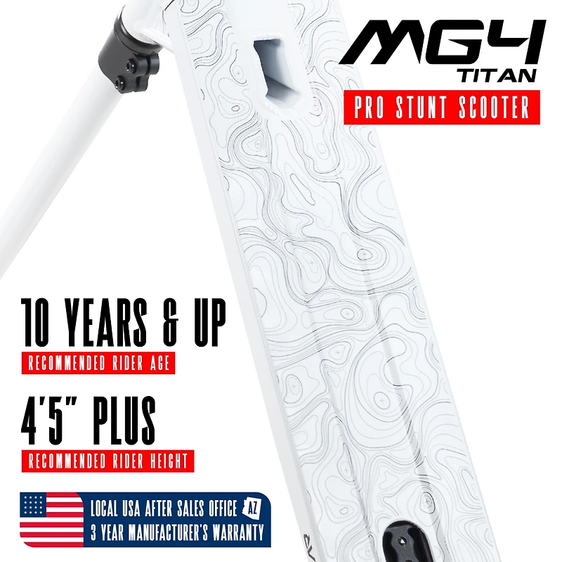 Pro Stunt Scooter for Kids and Teens Ages 8 - 12 – Lightweight Durable Trick Scooter – Madd Gear MG4 - White
