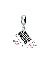 Bling Jewelry Bookkeeper Accountant Math Wiz Calculator Dangle Bead Charm Oxidized .925 Sterling Silver Fits European Bracelet