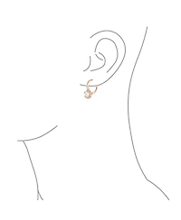 Bling Jewelry Cubic Zirconia Halo Cz Square Round Solitaire Circle White Orange Fire Created Opal Drop Earrings Rose Gold Plated .925 Sterling Silver