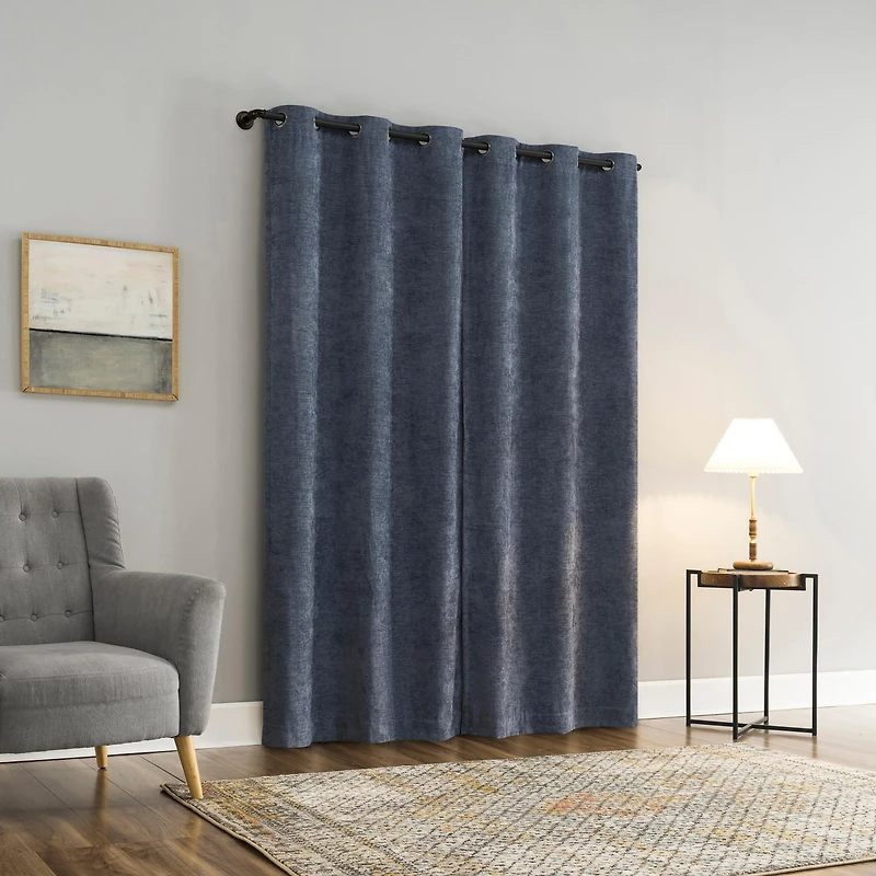 Isidora Velvet Magnetic Closure 100% Blackout Grommet Curtain Panel