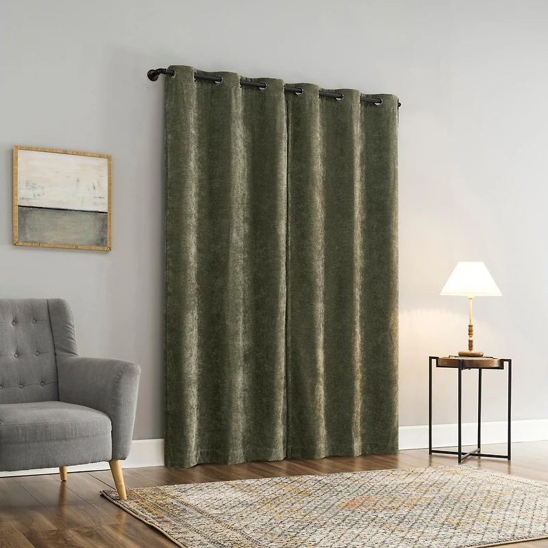 Isidora Velvet Magnetic Closure 100% Blackout Grommet Curtain Panel