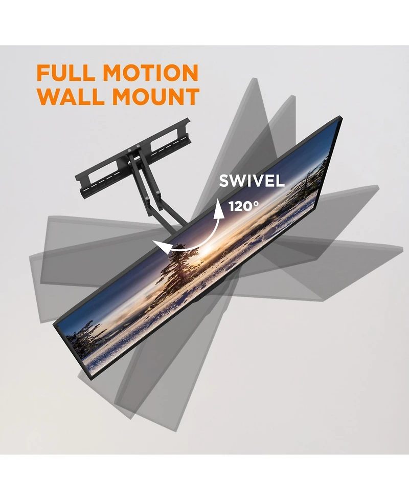 ProMounts Large Articulating/Full Motion Tv Wall Mount for 50”-110” Screens and Holds up to 132lbs