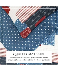 Linery & Co. All Season 3 Piece Americana Stitched Quilt Set with Shams