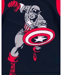 Avengers Toddler Boys Marvel Captain America Upf 50+ Rash Guard and Swim Trunks Outfit Set