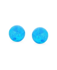 Bling Jewelry Minimalist Simple Basic Round Bead Created Opalescent Opal Ball Stud Earrings Pink Blue White Orange Green 6MM