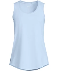 Lands' End Women's Sleeveless Power Performance Scoop Neck Curved Hem Tunic Tank