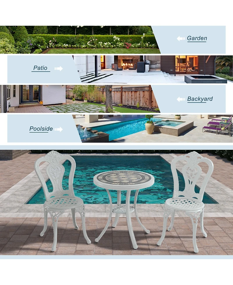 Patio Bistro Set of 3 Outdoor Bistro Set Outdoor Dining Table with 2 Chairs Patio Table and Chair Patio Furniture