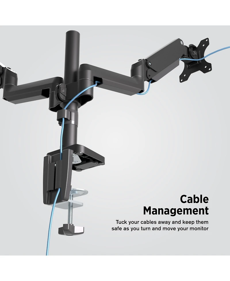 ProMounts Landscape to Portrait Double Monitor Arms for 13" to 32" Screens Holds up to 17.6 lbs