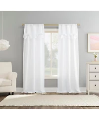 Emma Generation Bow Valance Semi-Sheer Rod Pocket Curtain Panel