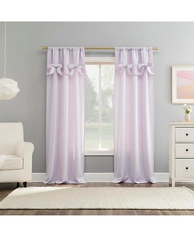 Emma Generation Bow Valance Semi-Sheer Rod Pocket Curtain Panel