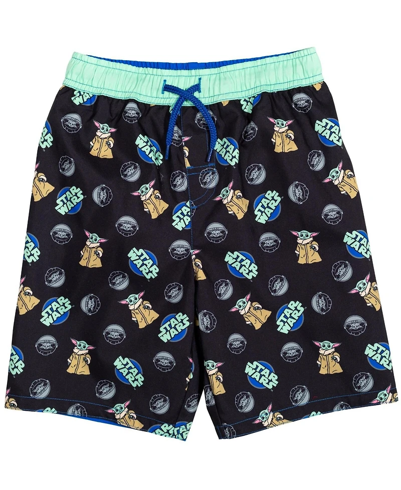 The Mandalorian Big Boys Star Wars Pullover Rash Guard and Swim Trunks Outfit Set