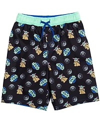 The Mandalorian Big Boys Star Wars Pullover Rash Guard and Swim Trunks Outfit Set