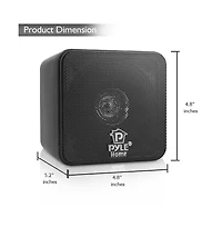 Pyle 4" 200W Mini Cube Bookshelf Speakers - Black (Pair) - PCB4BK