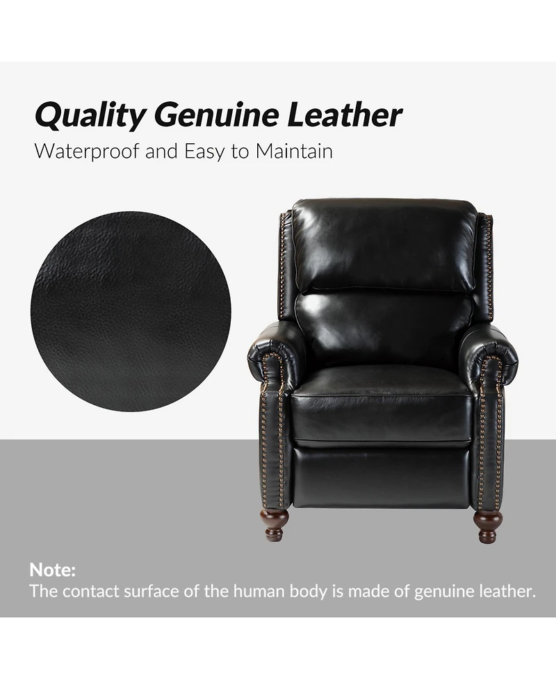 Franco Genuine Leather Manual Recliner