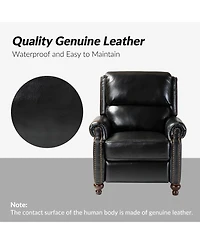 Franco Genuine Leather Manual Recliner