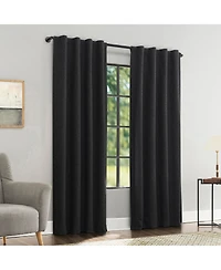 Treviso Linen Blend Magnetic Closure 100% Blackout Back Tab Curtain Panel