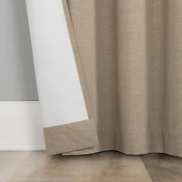 Treviso Linen Blend Magnetic Closure 100% Blackout Back Tab Curtain Panel