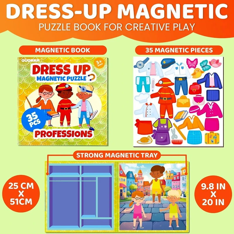Quokka Magnetic Dress-Up Dolls for Girls Boys with 35 Magnetic Pieces for Kids 3-5