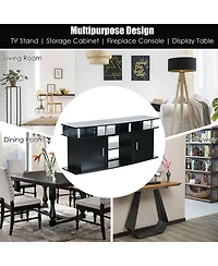 63 Inch Tv Entertainment Console Center with 2 Cabinets