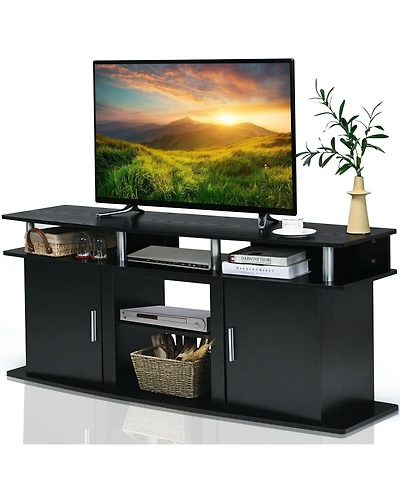 63 Inch Tv Entertainment Console Center with 2 Cabinets