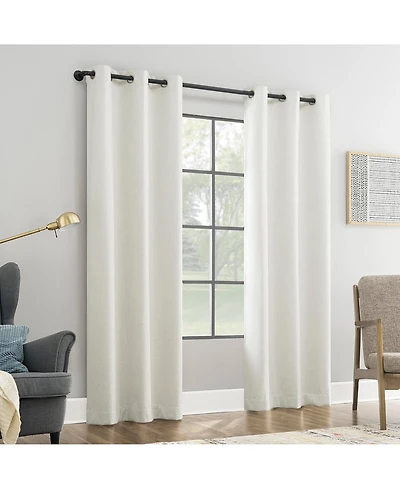 Aldwin Slub Texture Magnetic Closure 100% Blackout Grommet Curtain Panel