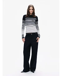 Nocturne Women's Striped Crocheted Knitted Sweater