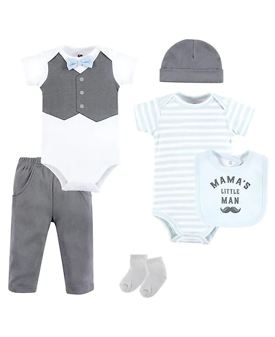 Hudson Baby Boys Gent's Six-Piece Newborn Starter Pack