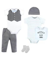 Hudson Baby Boys Gent's Six-Piece Newborn Starter Pack