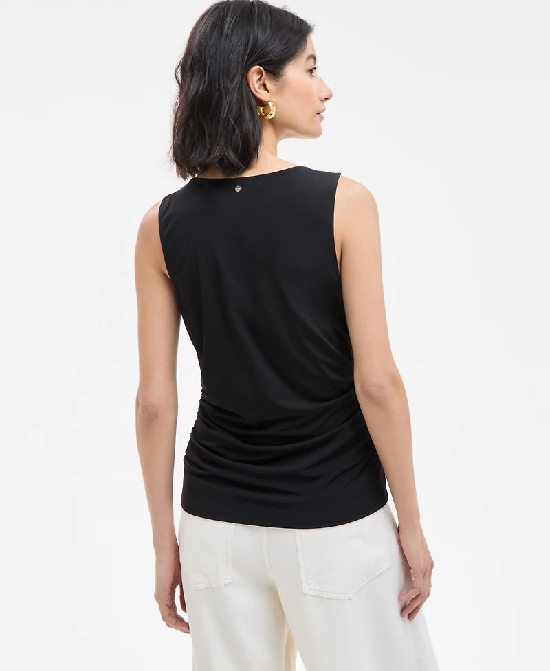 Boss Orange Women's Ruched Sleeveless Keyhole Top