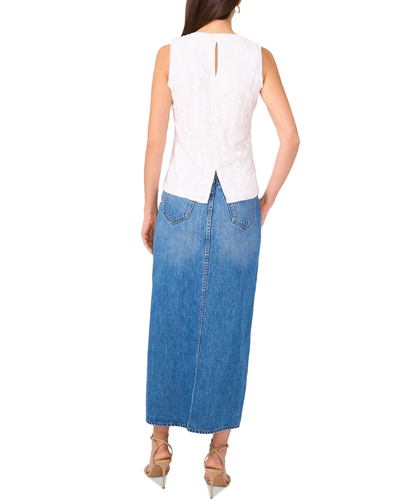 Vince Camuto Women's Textured Keyhole Back Sleeveless Top