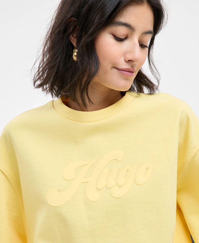 Hugo Women's Crewneck Long-Sleeve Logo Sweatshirt