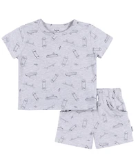 Gerber Baby Boys 2-Piece T-Shirt and Shorts Set, Heather Skateboard