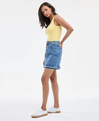 Hugo Women's Cotton Frayed Denim Miniskirt