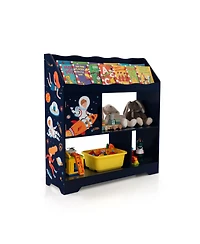 Kids Toy Storage Organizer with Book Shelf and Storage Cabinet