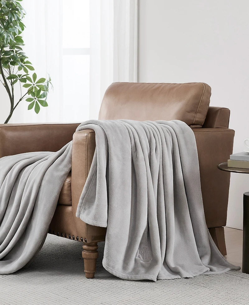 Lauren Ralph Micromink Plush Blanket, Full/Queen