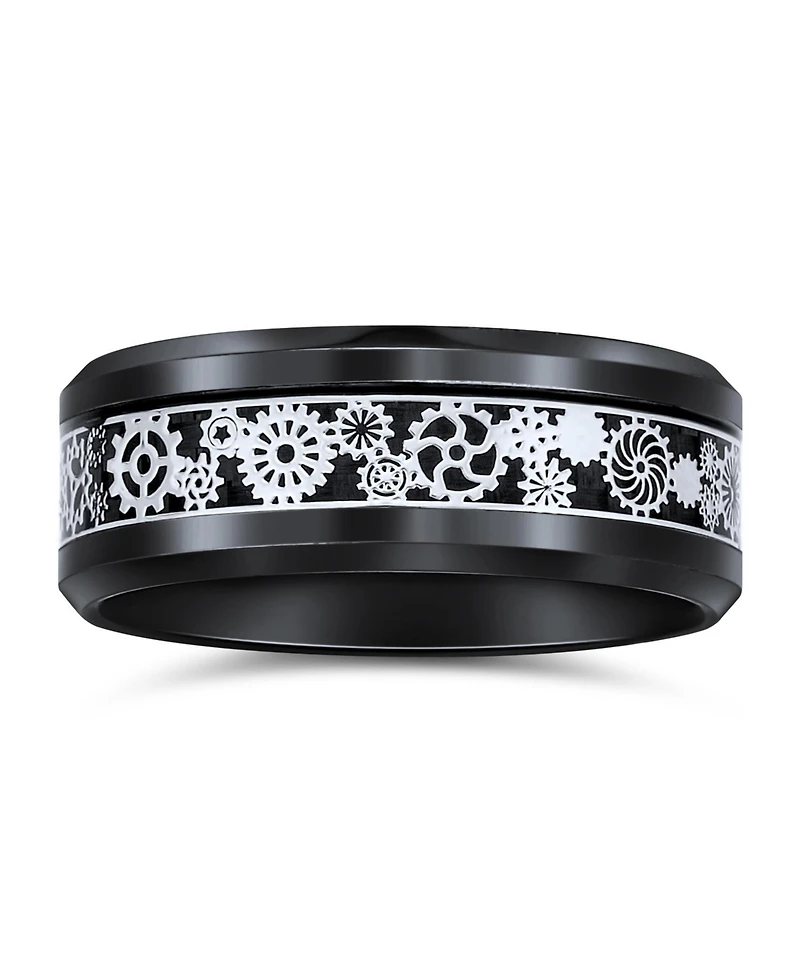 Bling Jewelry Couples Irish Viking Celtic Infinity Etched Irish Celtic Knot Maltase Cross Eternity Band Rings Titanium Wide Matte Silver Tone 8MM