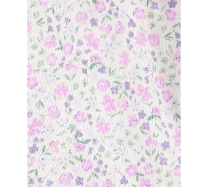 Carter's Baby Girls Floral-Print Top, Headwrap, Pants & Socks, 4 Piece Set